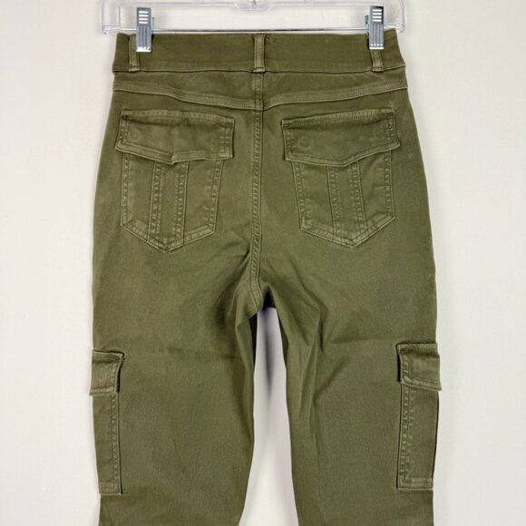 NWT Spanx Stretch Twill Ankle Cargo Pants in Darkened Olive Size Medium M NEW - Picture 11 of 13
